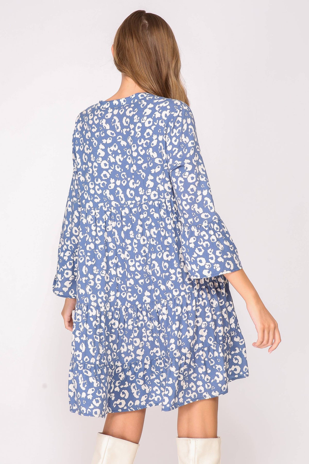 Leopard Print Tiered Boho Dress