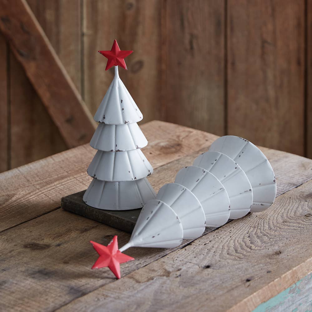 Set of Two Farmstead Christmas Trees