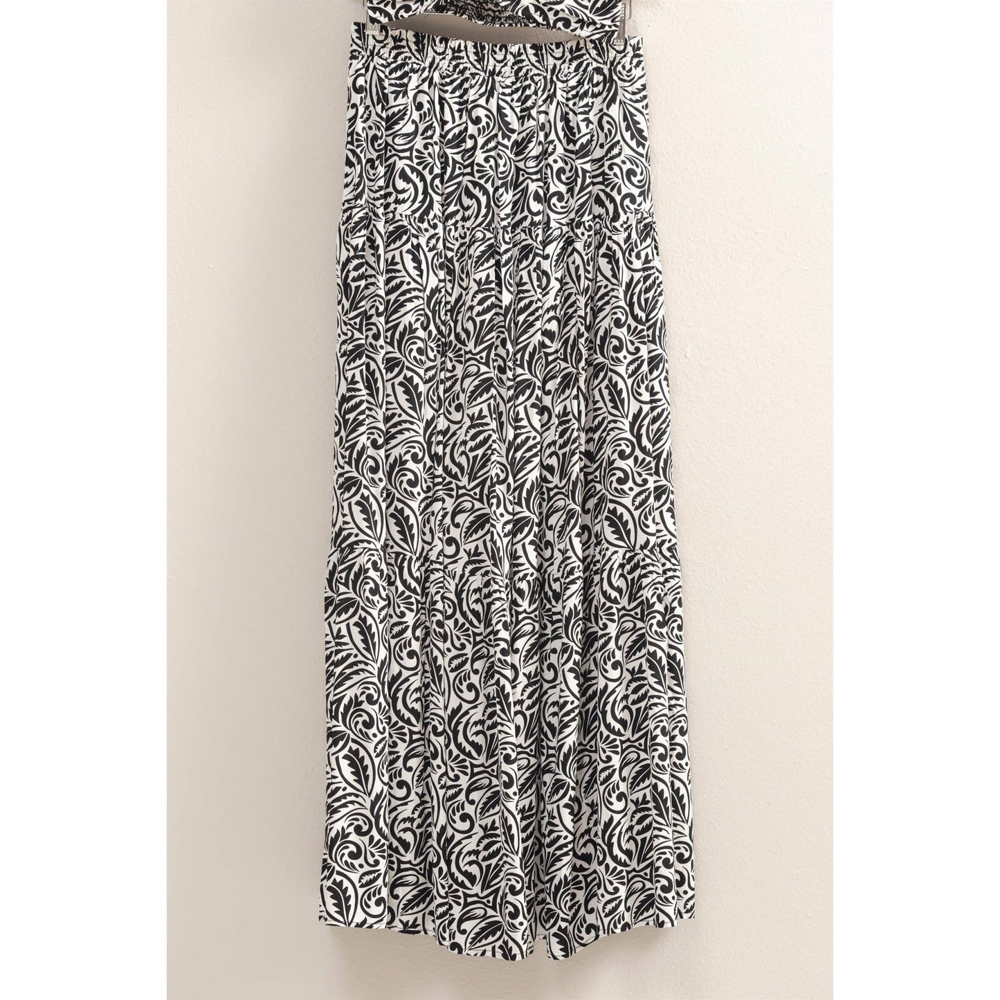 HF24C765-SET-Paisley Cami Top And Tiered Skirt Set