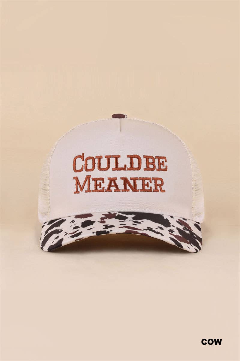 Could Be Meaner Two Tone Mesh Snapback Hat  Zenana Consgt.