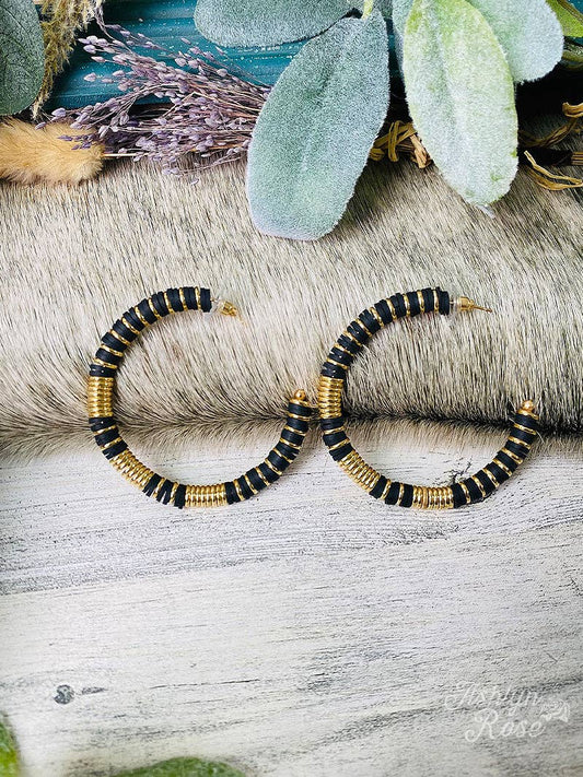 Take me to Bali Black Gold Hoop Earrings