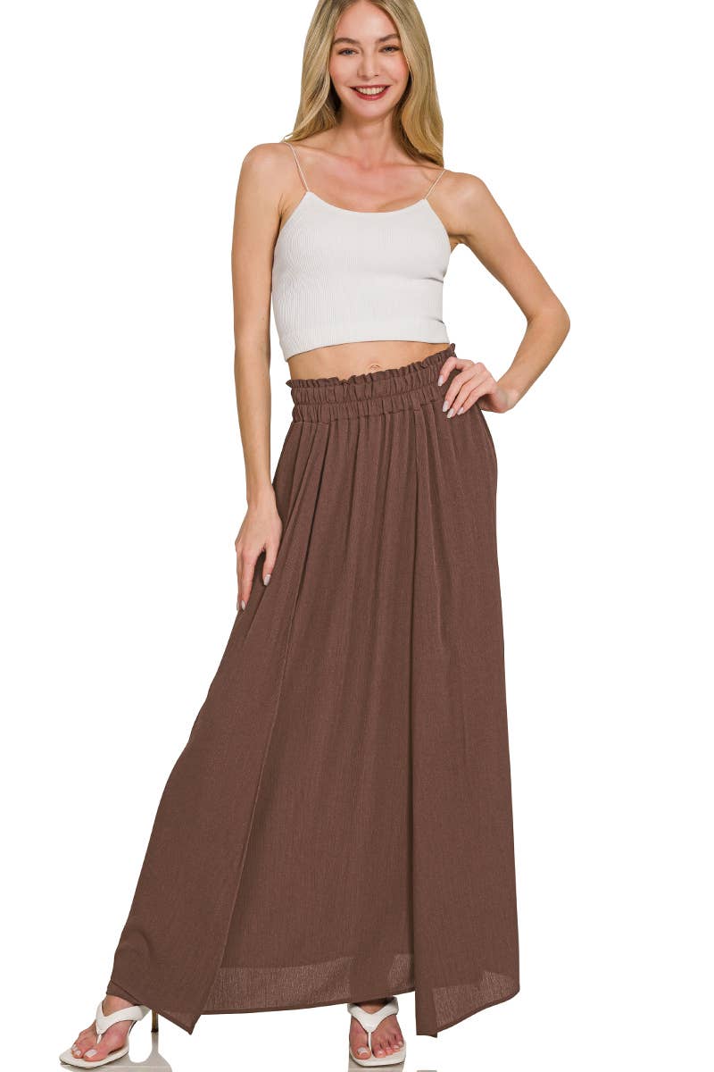 Woven Crinkle Gauze Long Skirts