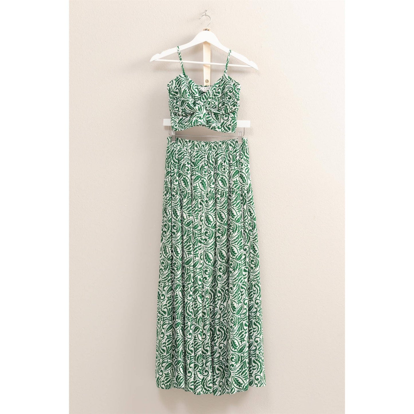 HF24C765-SET-Paisley Cami Top And Tiered Skirt Set