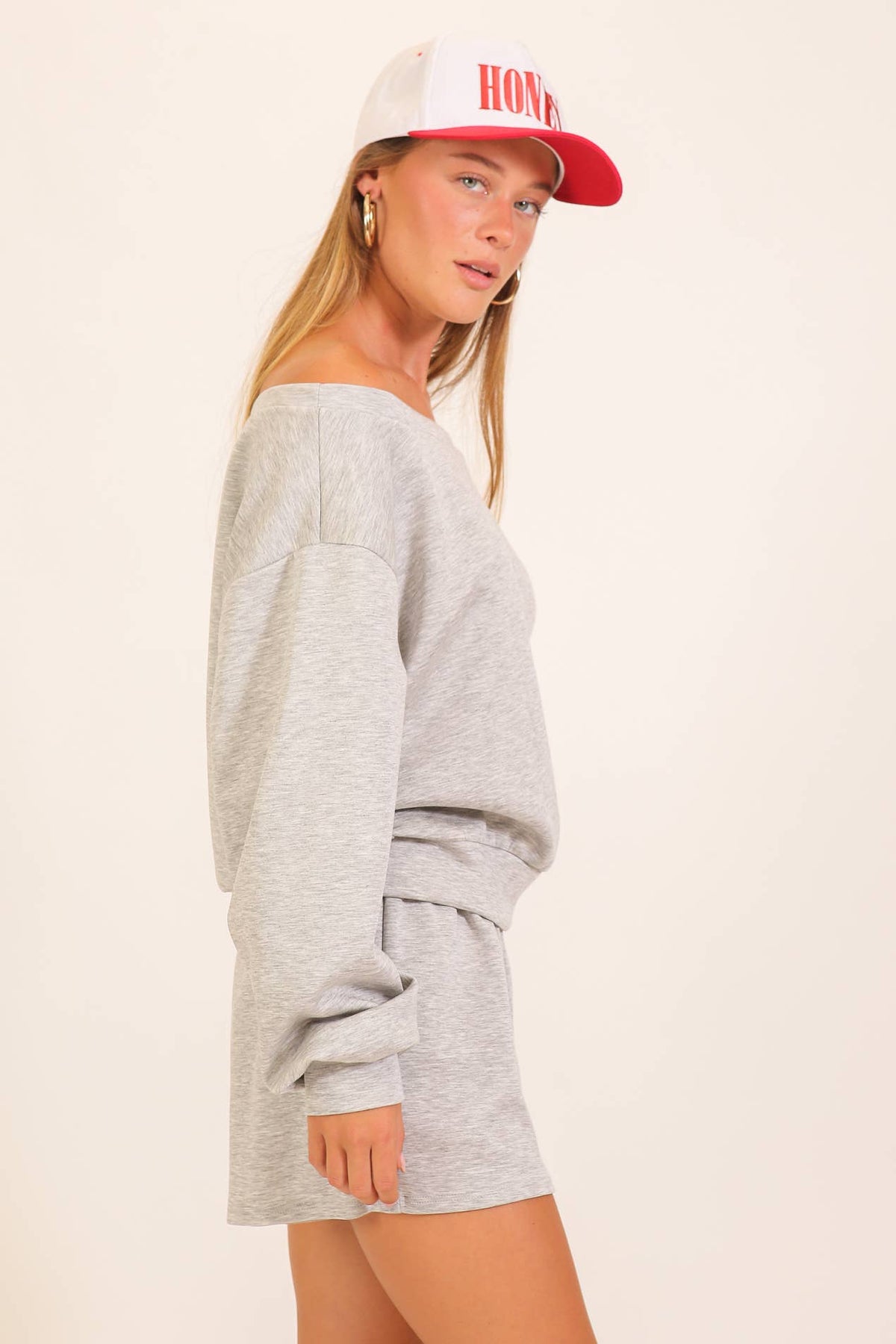 Off-Shoulder Lounge Short Set
