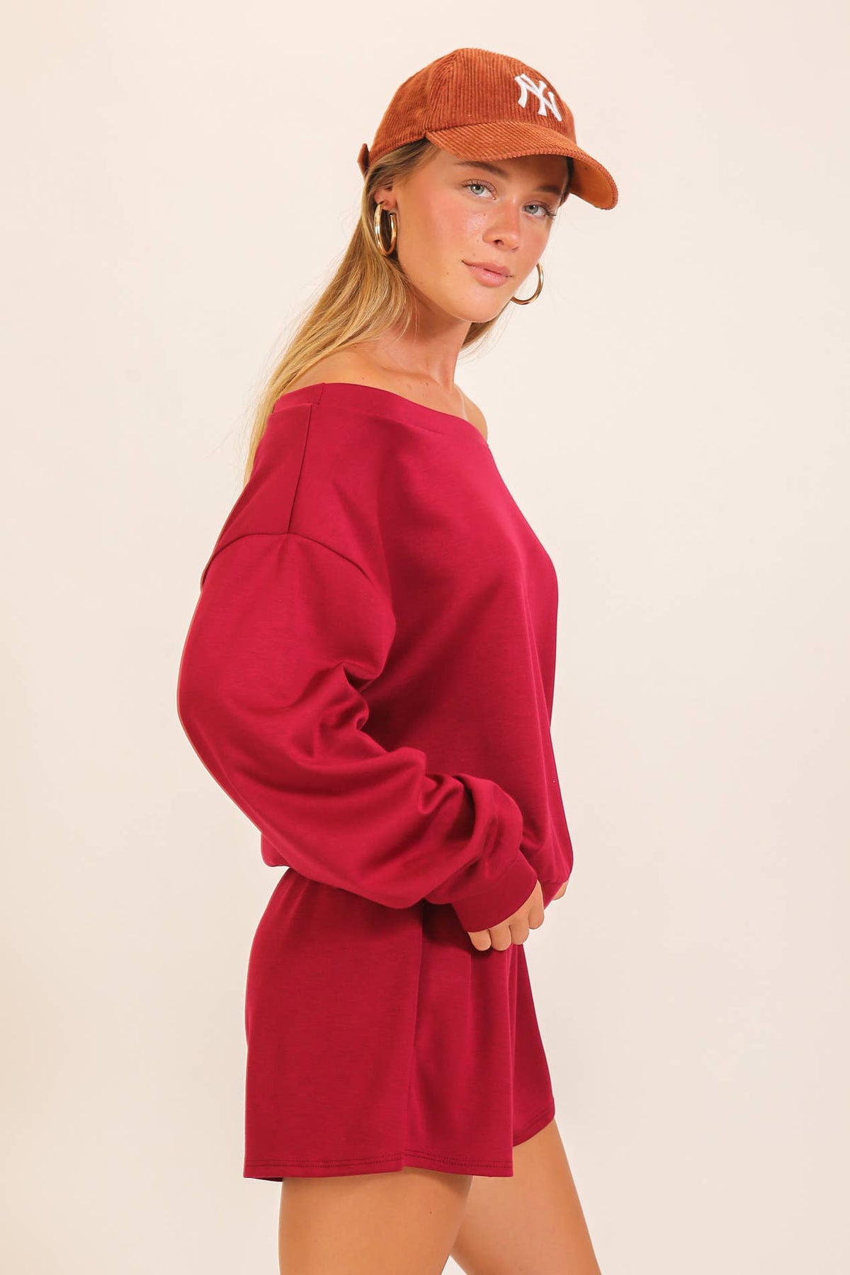 Off-Shoulder Lounge Short Set