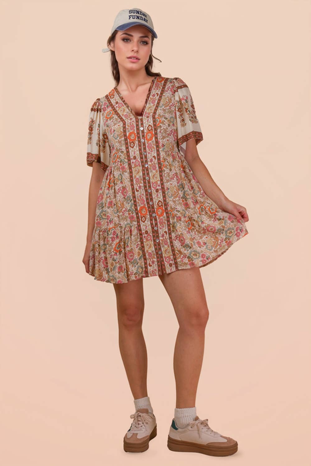 Printed Woven Mini Dress