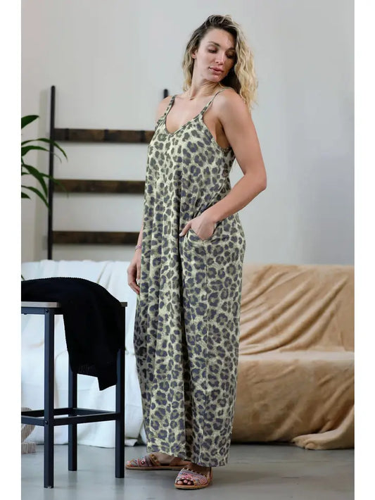 Leopard Everyday Basic Maxi Dress