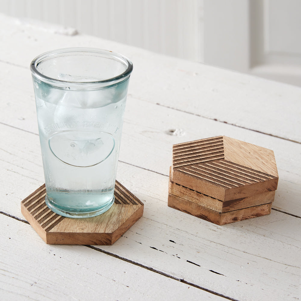 Geometric Wood Coasters