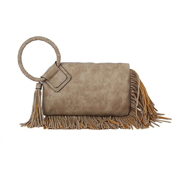 Fringe Hobo Wristlet Clutch *3 Colors