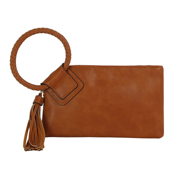 Brown Hobo Wristlet Clutch