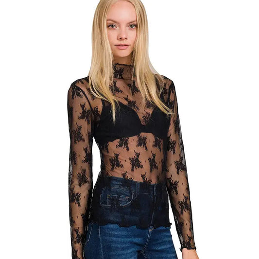 Speak Your Truth Black Lace Blouse