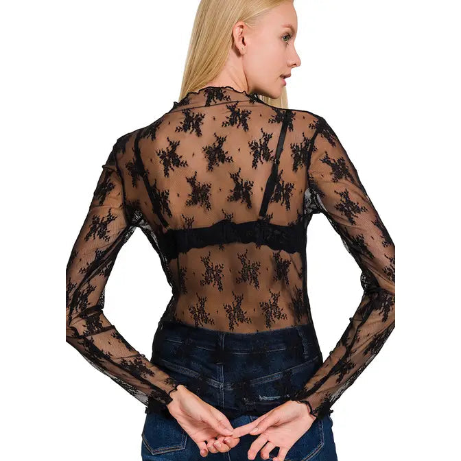 Speak Your Truth Black Lace Blouse