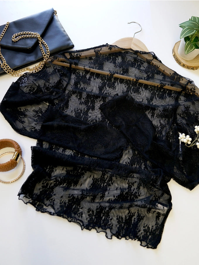 Speak Your Truth Black Lace Blouse