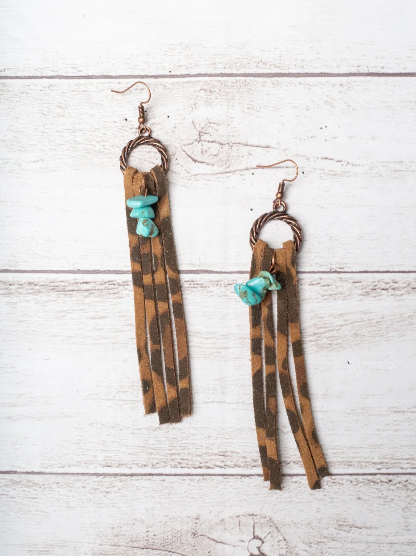 Leopard Fringe Earrings