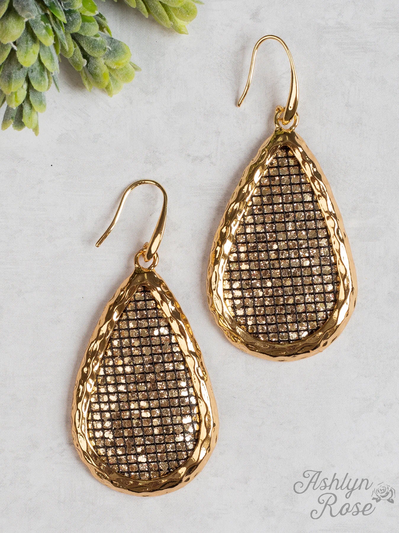 Believe In Love Rose Gold Teardrop Earrings