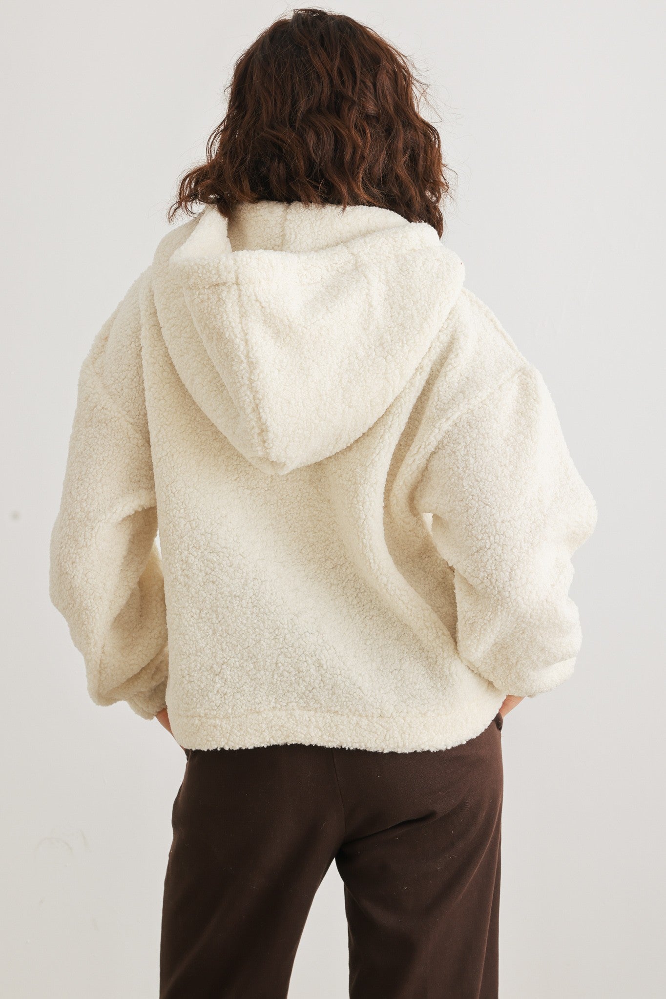 Teddy Knit Button Up Hoodie