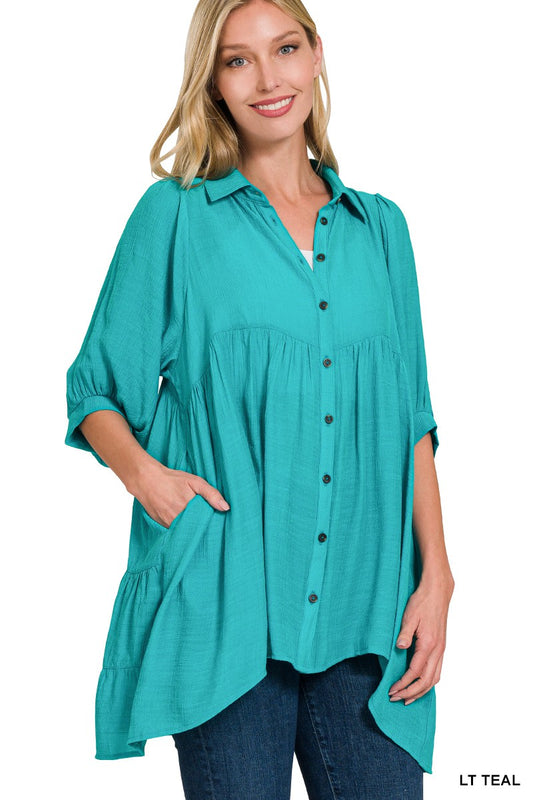 Take Me Anywhere Light Teal Tunic Top