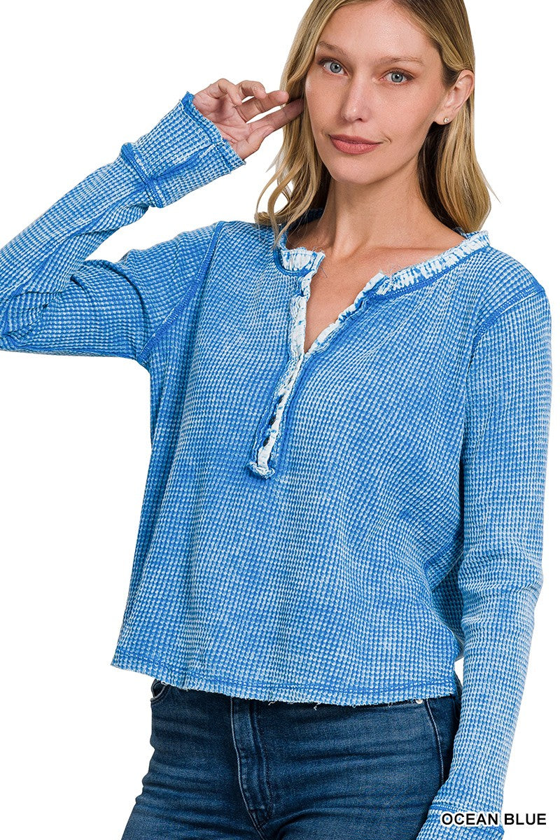 Found Your Love Ocean Blue Waffle Knit