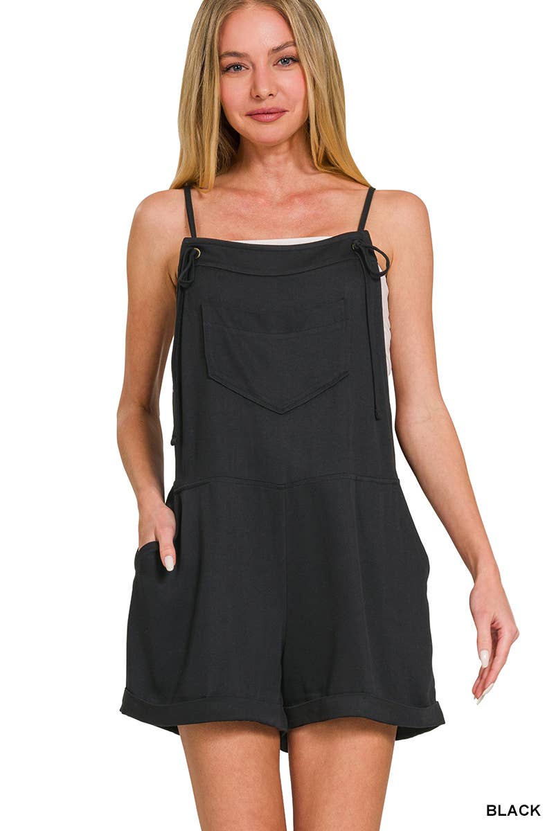 `Knot Strap Romper w/ pockets Zenana