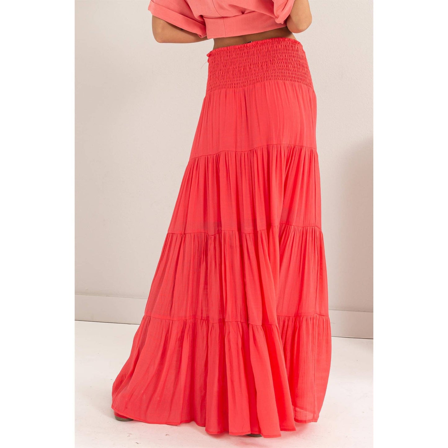 Say You Will Coral Maxi Skirt