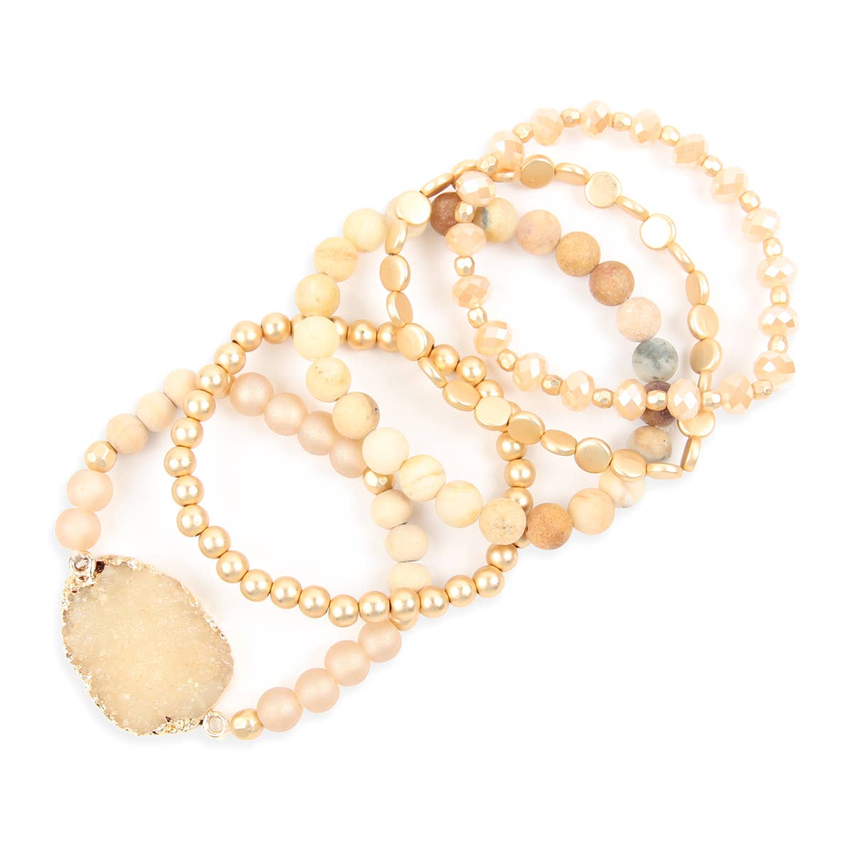 DRUZY CHARM MIXED BRACELET SET