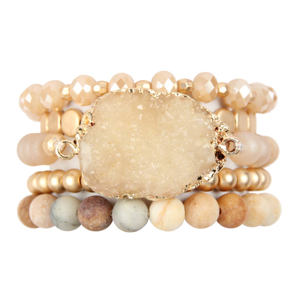 DRUZY CHARM MIXED BRACELET SET