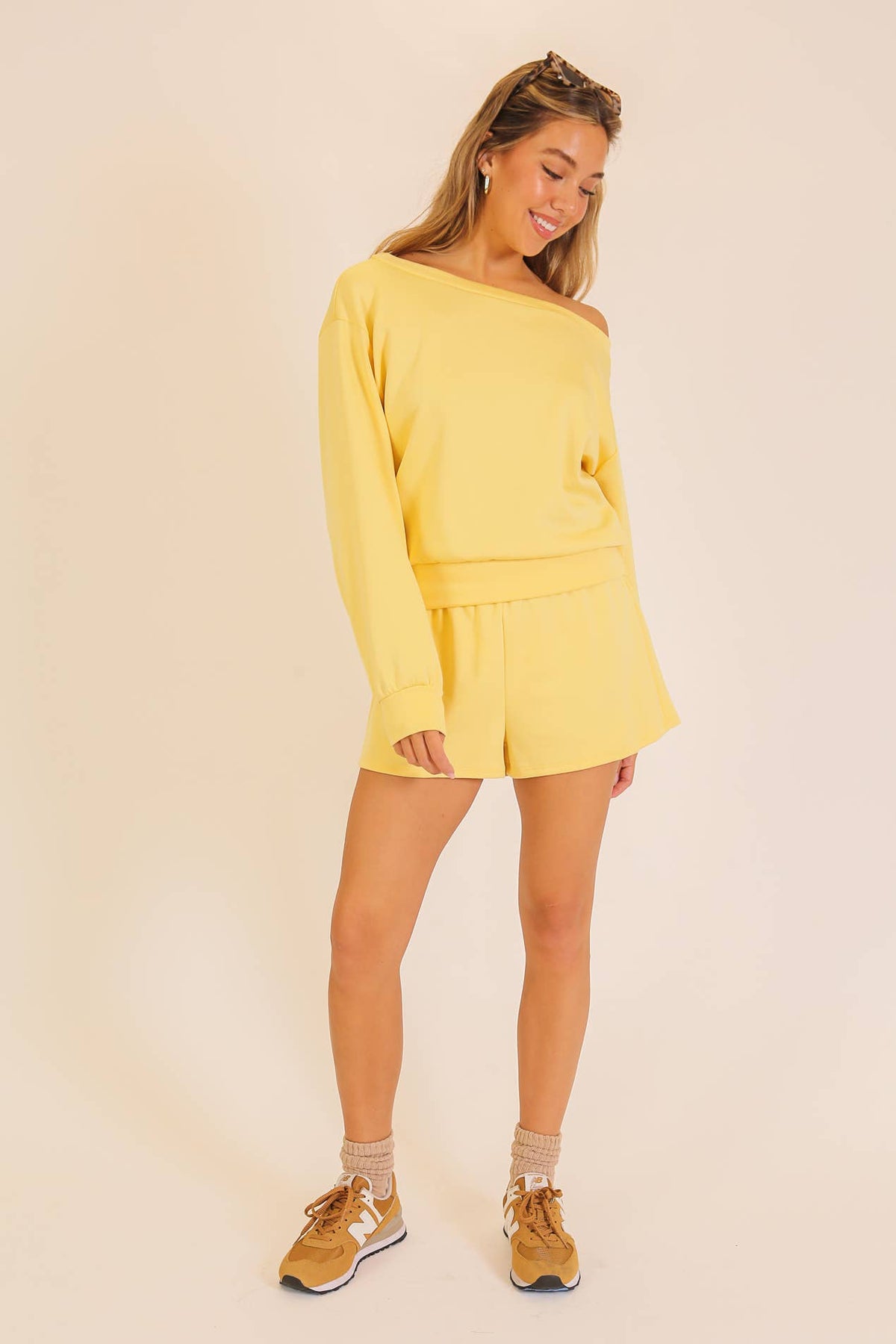 Off-Shoulder Lounge Short Set