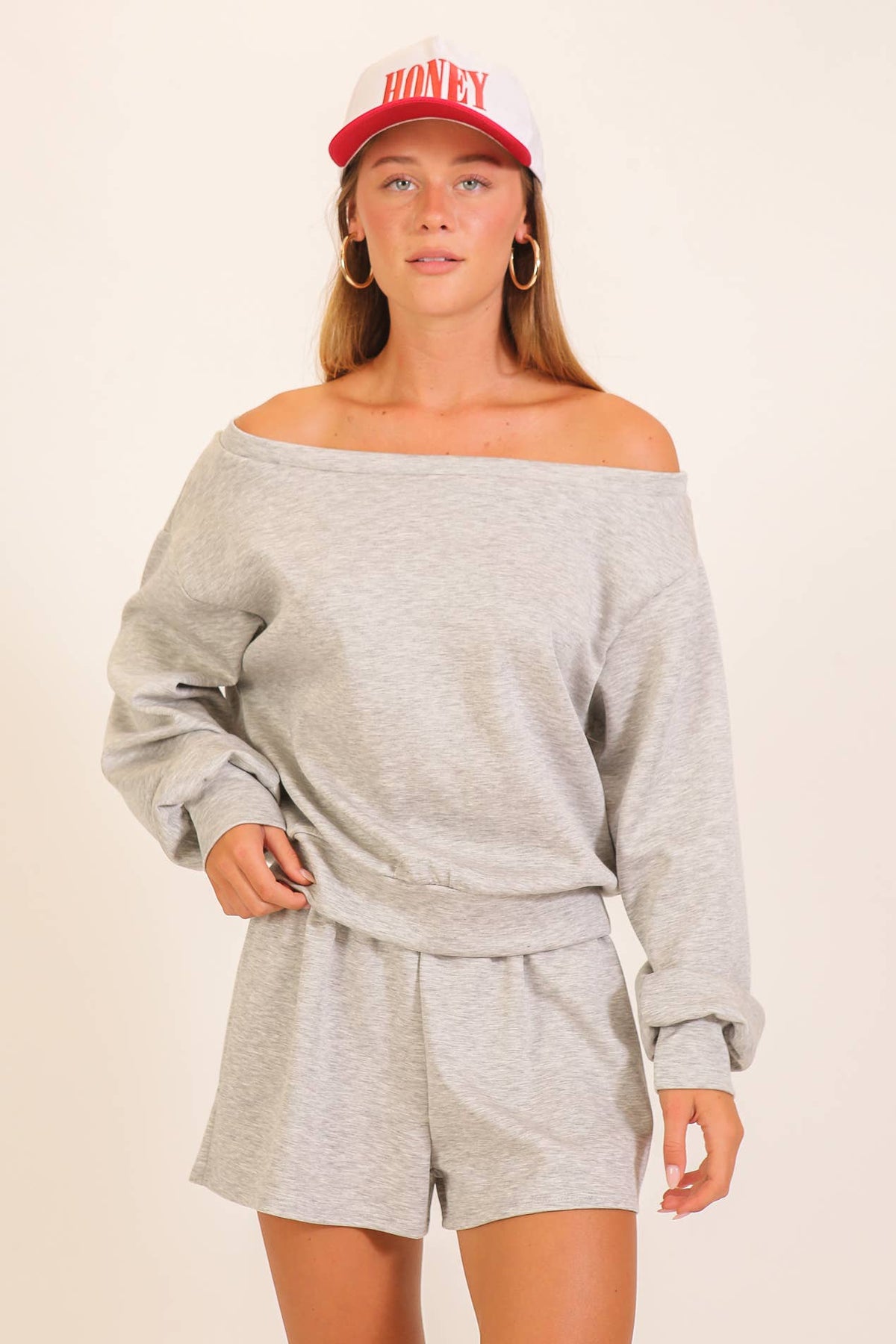 Off-Shoulder Lounge Short Set