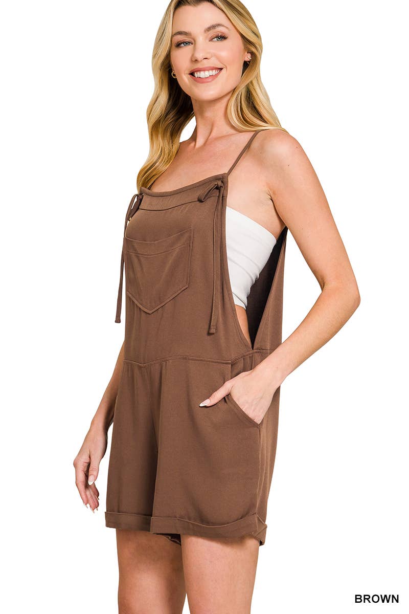 `Knot Strap Romper w/ pockets Zenana