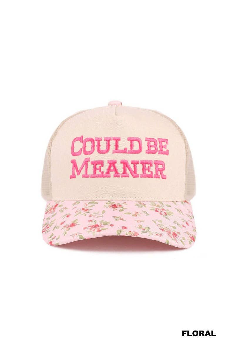 Could Be Meaner Two Tone Mesh Snapback Hat  Zenana Consgt.