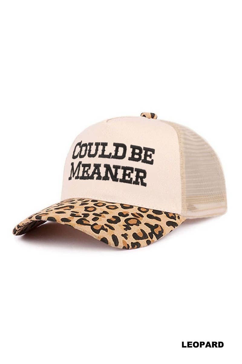 Could Be Meaner Two Tone Mesh Snapback Hat  Zenana Consgt.