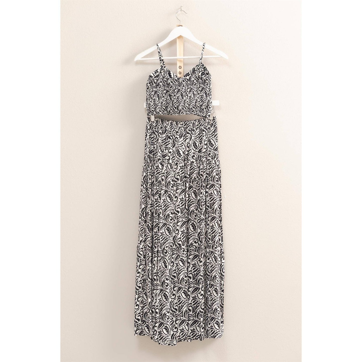 HF24C765-SET-Paisley Cami Top And Tiered Skirt Set