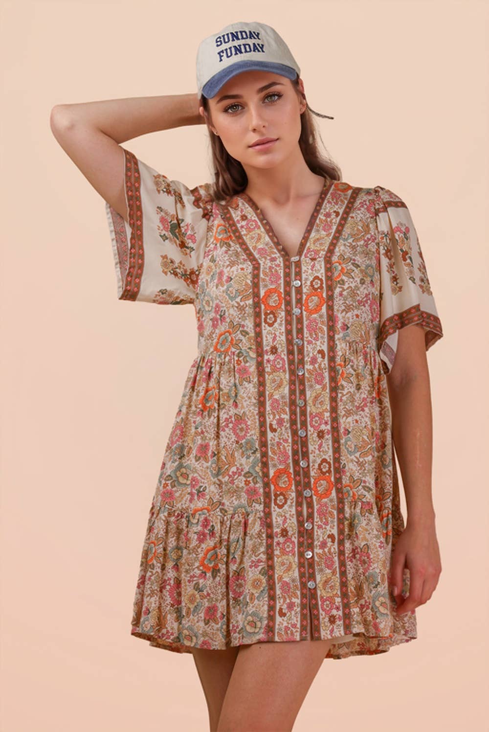 Printed Woven Mini Dress
