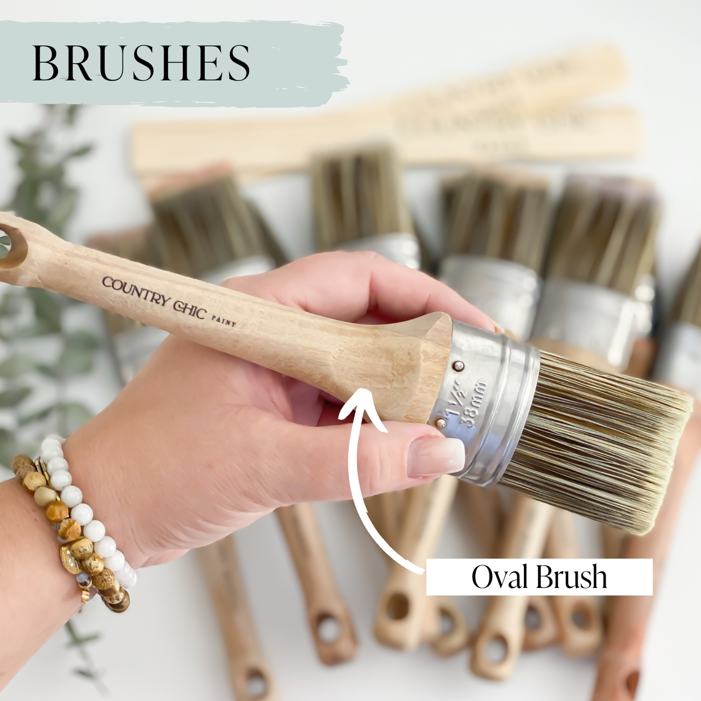 Oval Paint Brush-Synthetic Bristles for Smooth Application: Small