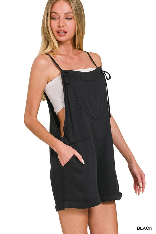 .SI-26568 Knot Strap Romper w/ pockets