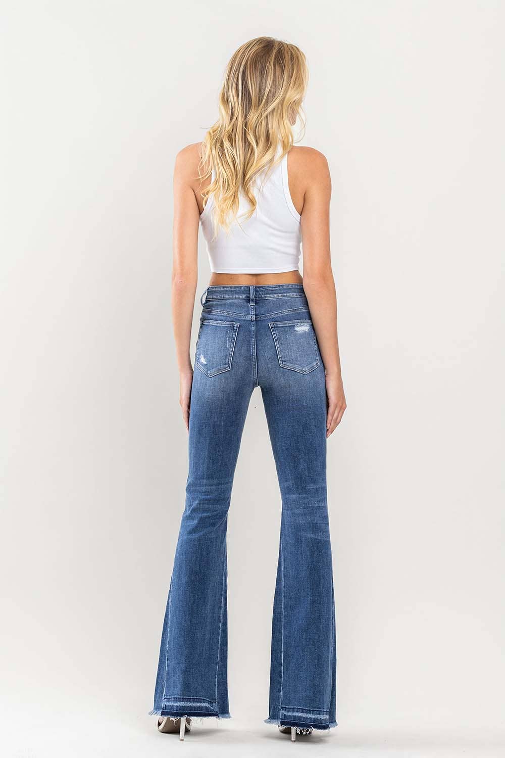 Flying Monkey Farewell High Rise Distressed Flare Jeans