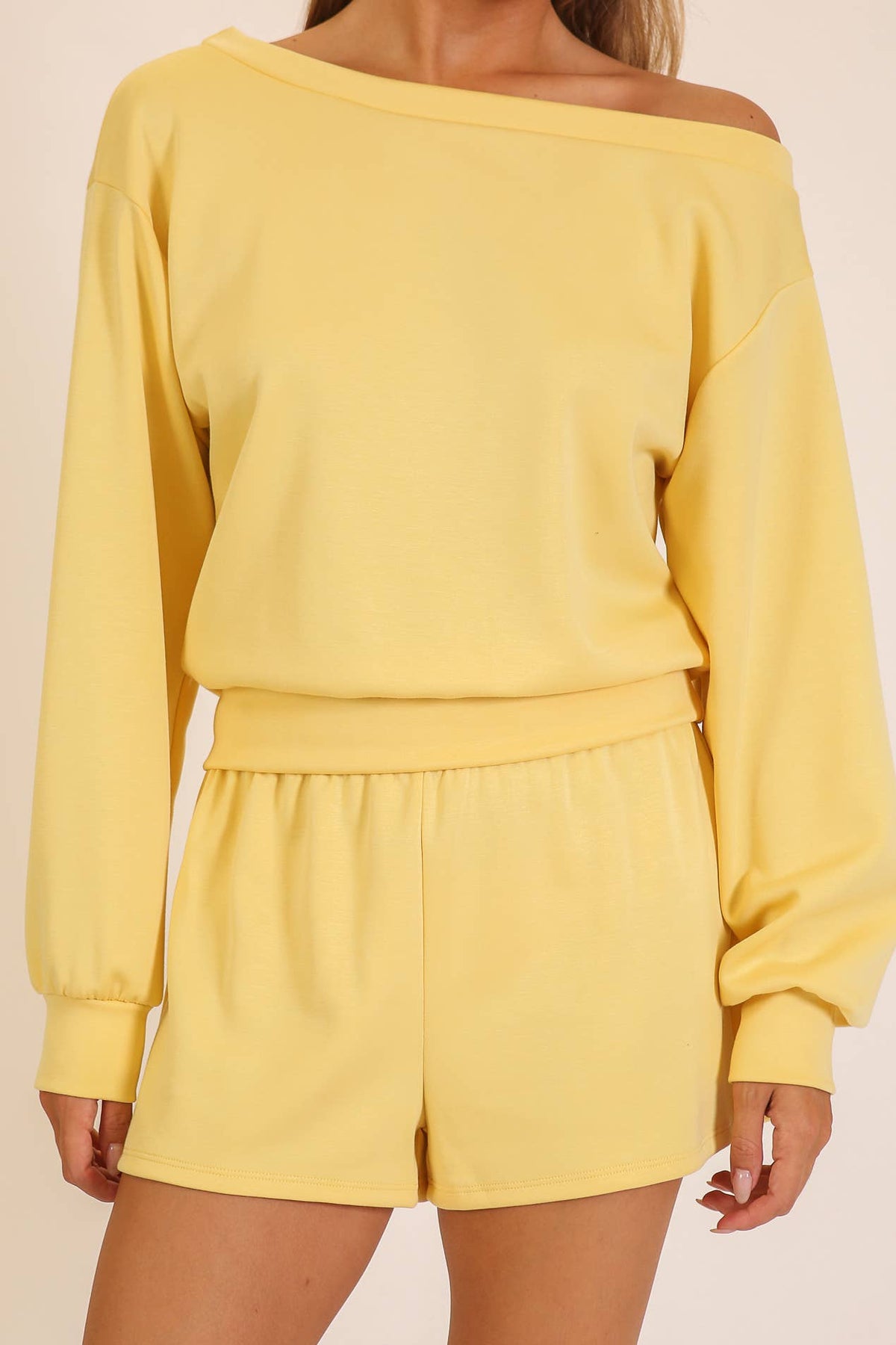 Off-Shoulder Lounge Short Set