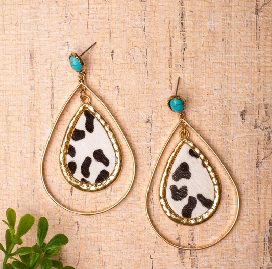 Little Dolly, Little Beth Dalmation Teardrop Earrings