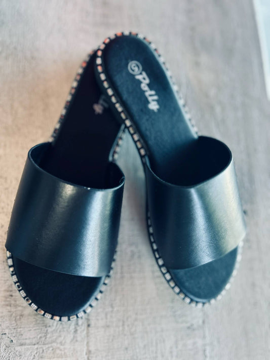 Black Slide Sandals