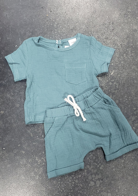 Boy's Blue Muslin Set