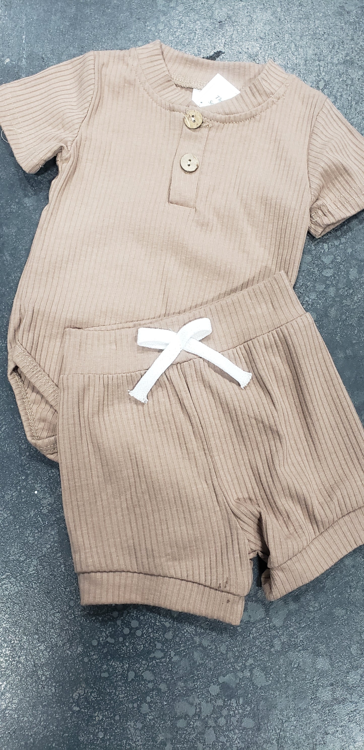 Boy's Ribbed Tan Set