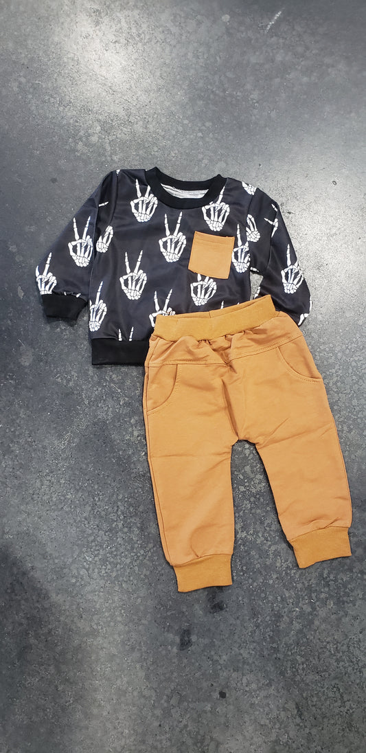 Skull Hand Boys Two Piece Jogger Set