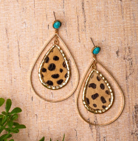 Little Dolly, Little Beth Leopard Teardrop Earrings