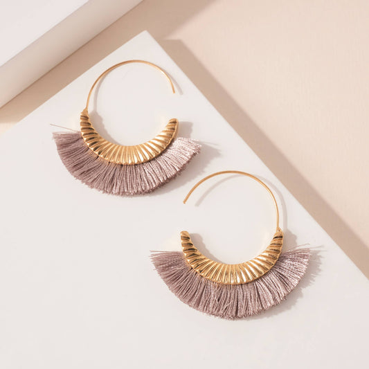 Tassel Open Hoop Earrings