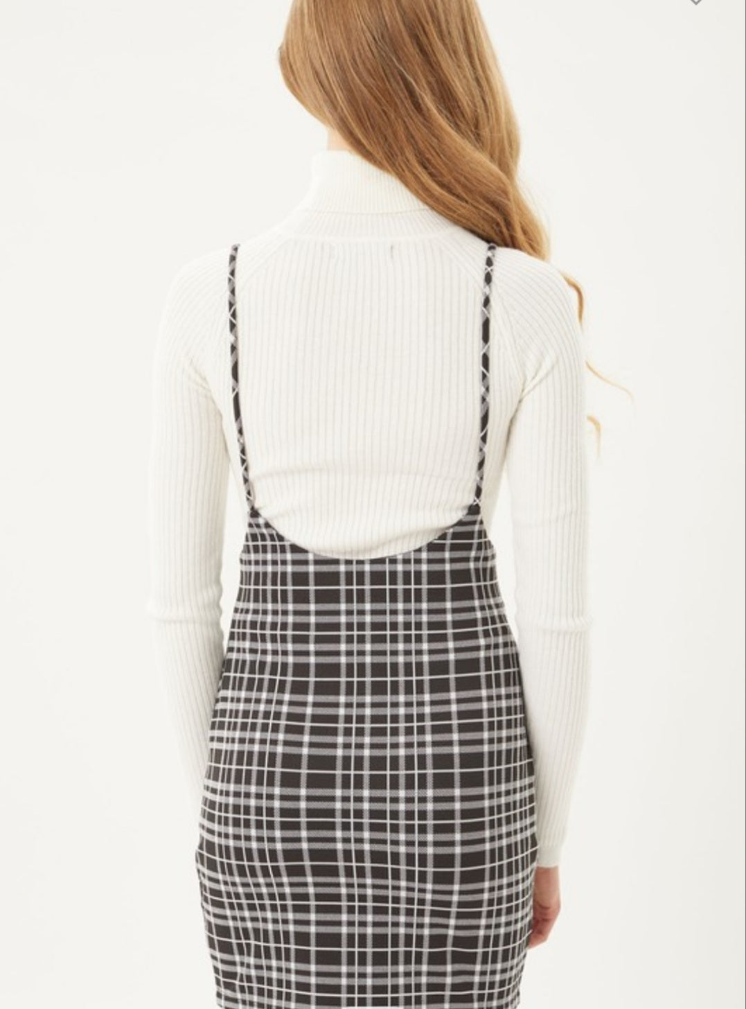 Plaid Overall Dress