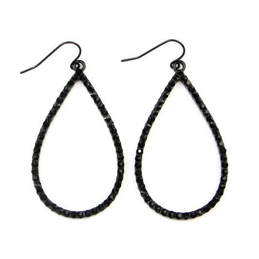 Rhinestone Teardrop Hook Earrings