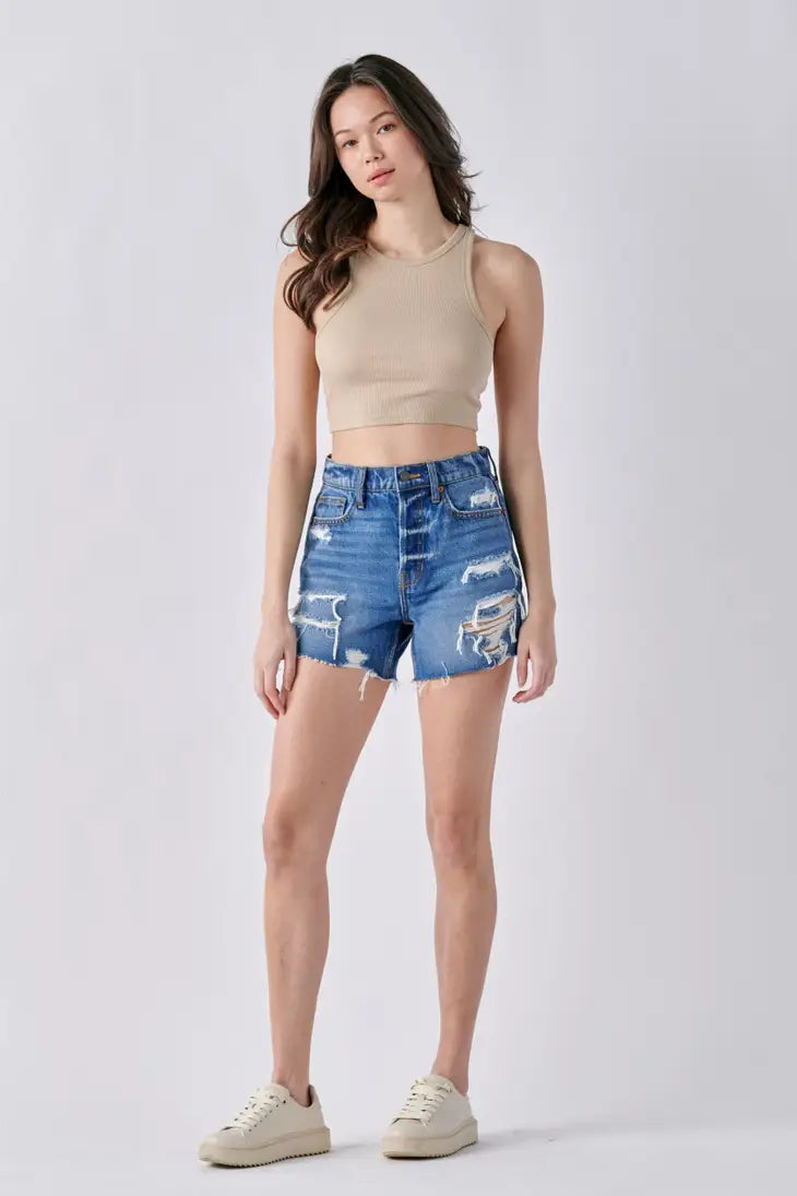 Cello Medium Wash Denim Shorts