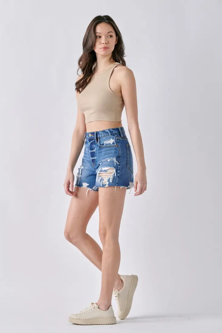 Cello Medium Wash Denim Shorts