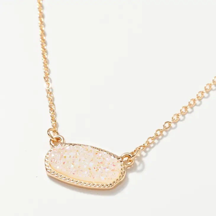 Oval Druzy Necklace Set