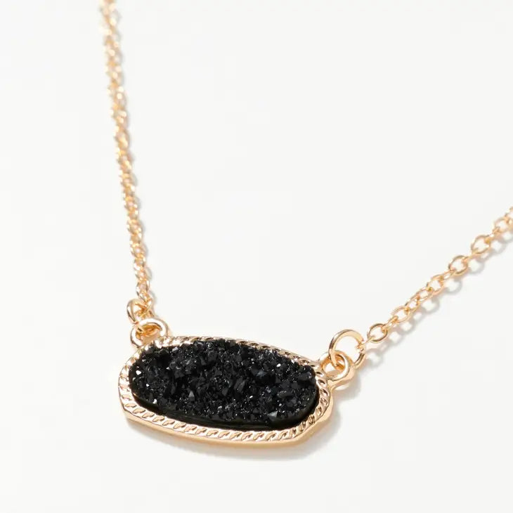 Oval Druzy Necklace Set